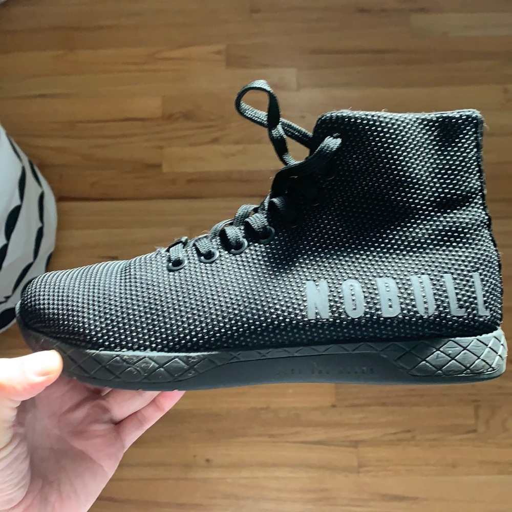 Black no bull high top trainers